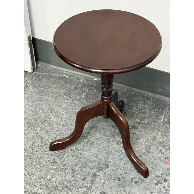 Brown Bombay Company Round Tripod Pedestal Accent Table, Dark For Sale - Image 8 of 12