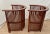 Brown Rare Set of Stickley Lounge Chairs Spindle Barrel Back Solid Cherry Leather Seat For Sale - Image 8 of 18