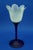 Tulip-Shaped Blue and White Murano Opaline Glass Vase by Alfedo Barbini, Italy, 1950s For Sale - Image 6 of 18