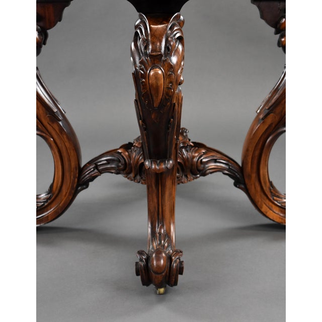 19th Century English Victorian Burr Walnut Centre Table, 1860s For Sale - Image 9 of 15