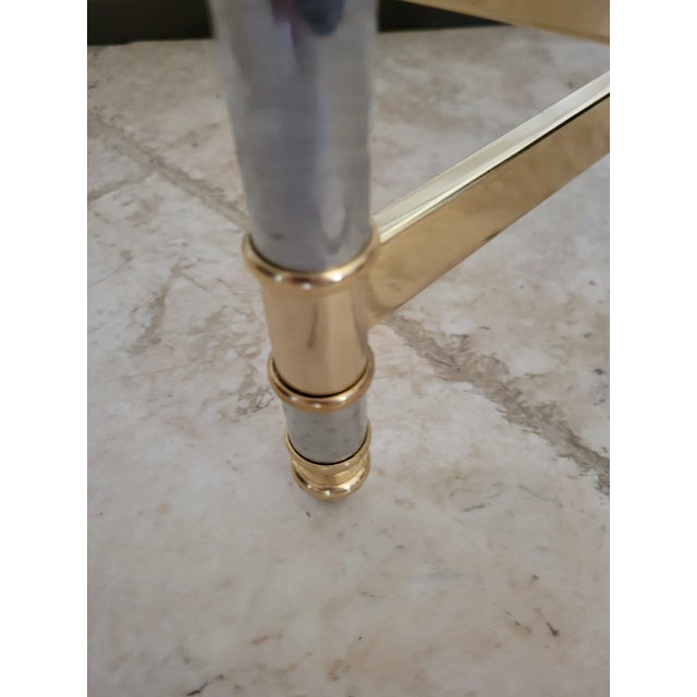 Gold Mid 20th Century Brass and Glass Side Table For Sale - Image 8 of 12