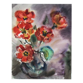 Dzidra Bauma, Tulips, 1984, Watercolor For Sale