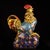 Late 20th Century Late 20th Century Gilt Bronze Cloisonné Enamel Rooster Figure With Coin Motif For Sale - Image 5 of 10