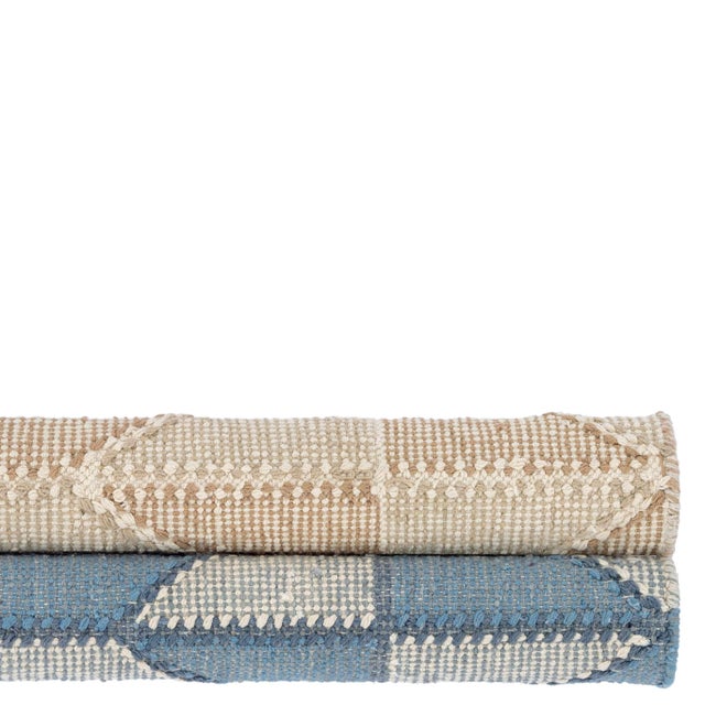 2020s Mark D. Sikes for Dash & Albert Ojai Blue Loom Knotted Cotton Rug, 7' 6" x 9' 6" For Sale - Image 5 of 6