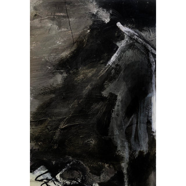 2020s Moody Mysterious Nude Woman Reclining Amidst Large Trees in the Woods Original Painting For Sale - Image 5 of 6