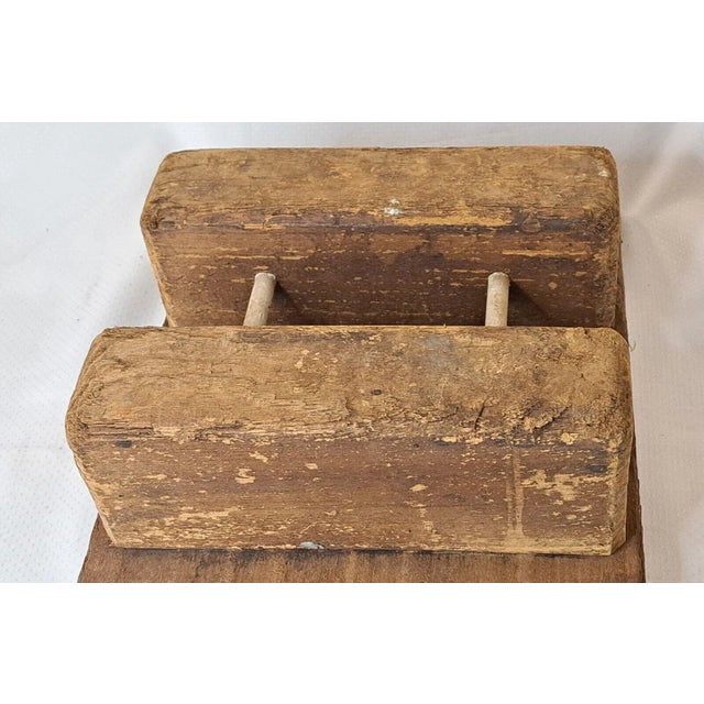 Antique Carved Wood a Man Riding Rooster Springerle Cookie Board Mold Folk Art, 18th Century For Sale - Image 10 of 12