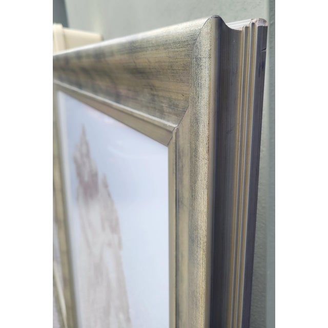1990s Monumental Sized Distressed Silver Framed Pale Graphic Greek Goddesses Wall Art Reproduction Prints - A Pair For Sale - Image 10 of 16