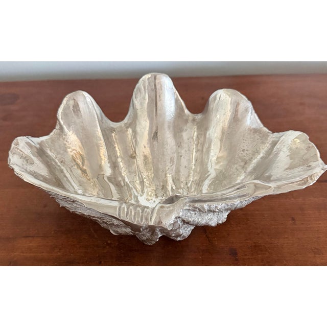 Shell Vintage Silvered Clam Shell For Sale - Image 7 of 11