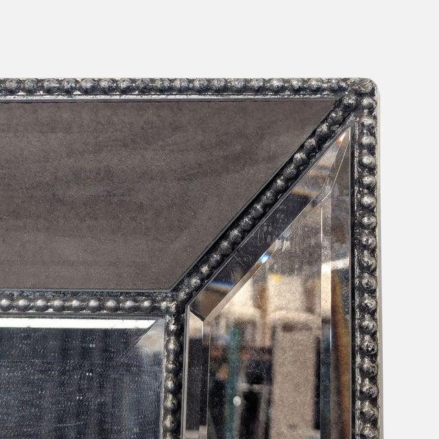 Floor Mirror With Beveled Glass Frame and Beading Trim For Sale - Image 4 of 6