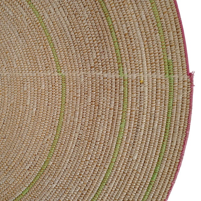 Nigerian Hassau woven natural fiber basket cover. Beautiful unique and original handmade piece with natural imperfections.