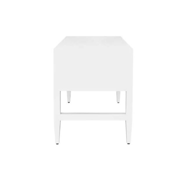 Matthew Izzo Home Franklin Matte White Fluted Five Drawer Writing Desk For Sale - Image 9 of 10