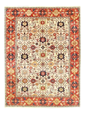 Ivory Hand Knotted Serapi Design Rug