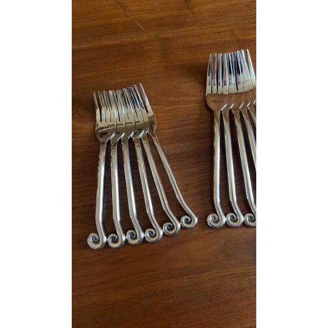 Postmodern Spiral Stainless Steel Cutlery Service, 2010s, Set of 30 For Sale - Image 3 of 6