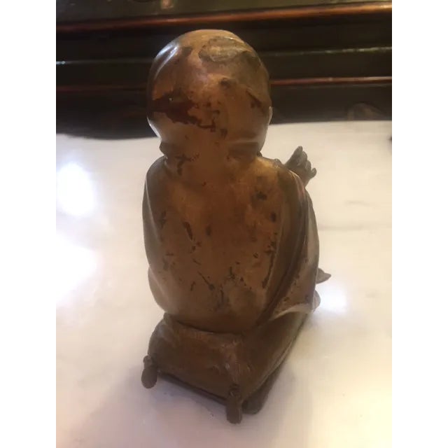 Gold Pair of Gold Bronze Statue For Sale - Image 8 of 9