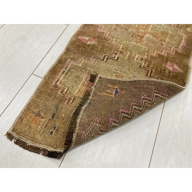 1960s 1960s Camel Color Turkish Wool Small Rug For Sale - Image 5 of 6