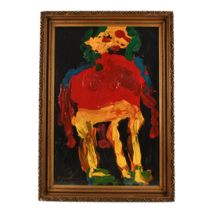 1970s Framed Signed Peter Keil "Dancing Lady on Broadway" Mix Media on Masonite