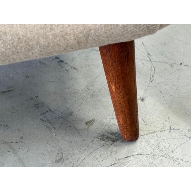 1960’s Hans Wegner Papa Bear Chair and Ottoman by AP Stolen Reupholstered For Sale - Image 17 of 18