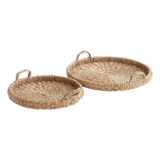 Sawyer Round Trays With Handles, Set Of 2 For Sale