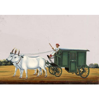 Indian Company School, Palki Gharry, 1800s, Gouache on Paper For Sale