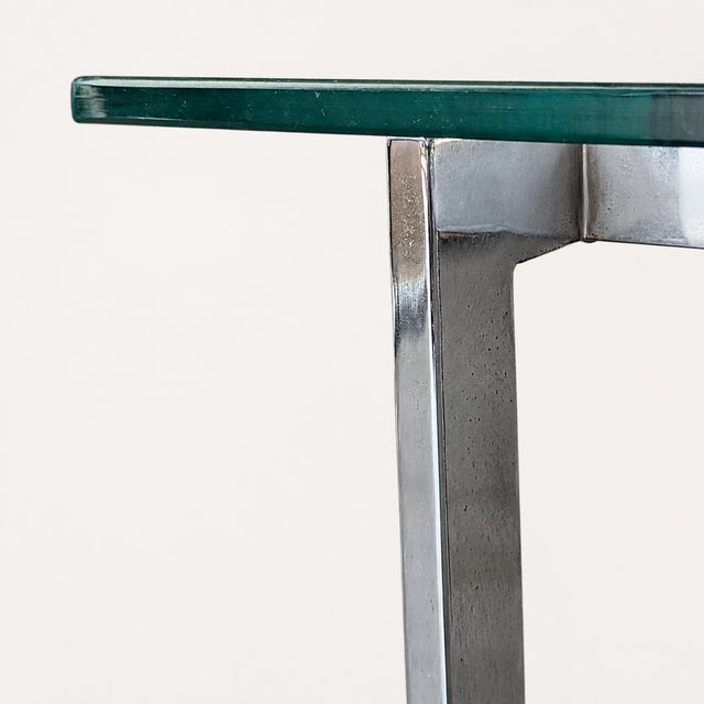 Vintage Modernist Chrome and Clear Glass Square Side Table For Sale - Image 12 of 17