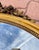 Wood Oval 1940s Wall Mirror With Gold Frame And Floral Decoration In Louis XVI Style For Sale - Image 7 of 8