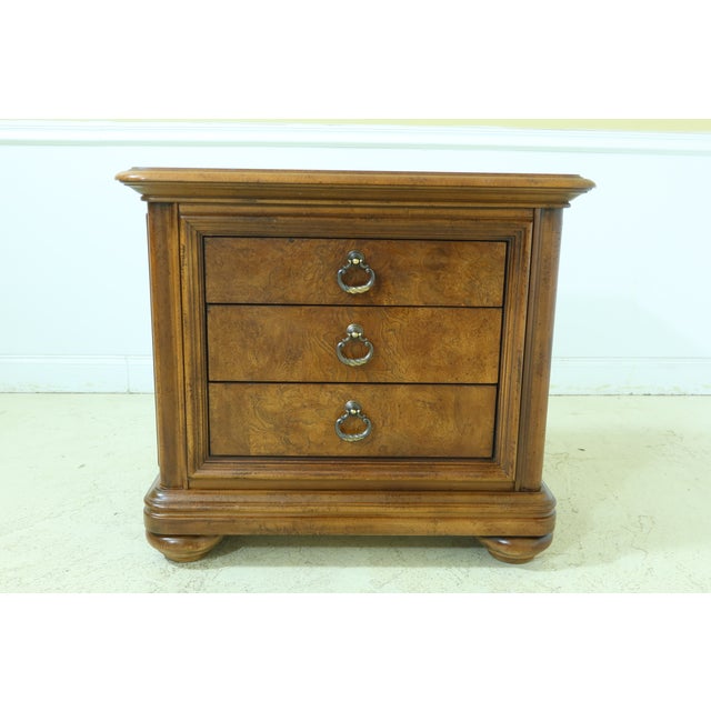Thomasville Walnut 3 Drawer Nightstands a Pair Chairish