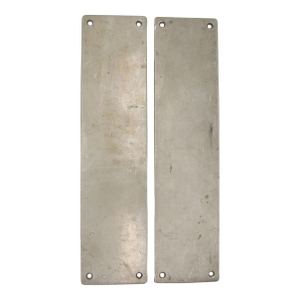 Pair of Vintage Nickeled Brass 14 In. Door Push Plates