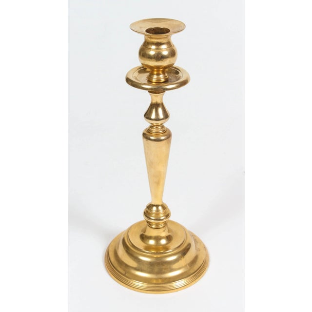 Pair of brass candleholders. Elegant pair of polished brass Anglo Indian candlesticks. Great brass decorative cast iron...