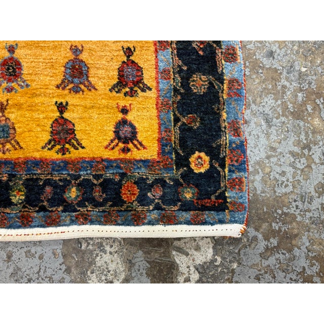 3ft 5in × 9ft 5in Hand-Knotted Wool Tribal Runner Rug, Vintage For Sale - Image 4 of 12