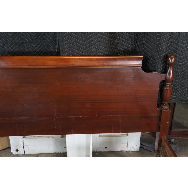 Mid Century Georgian Style Mahogany Double Full Size Four Post Poster Bed For Sale - Image 9 of 13