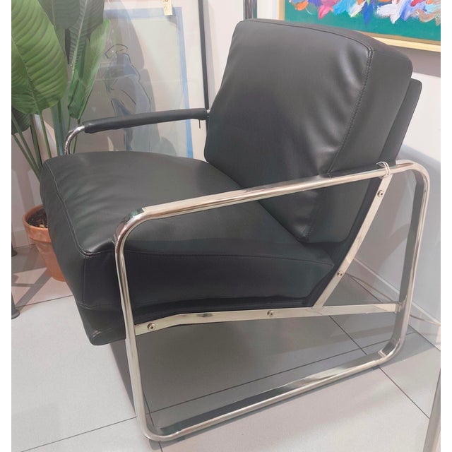 Black Leatherette and Metal Chair from Ángel Cerda, 2000s For Sale - Image 8 of 11