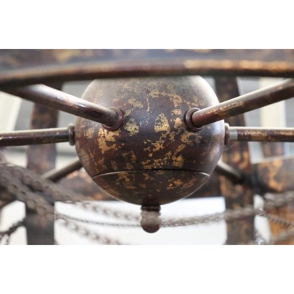 Metal Fine Quality Italian Style Maitland Smith Satellite Form Chandelier For Sale - Image 7 of 11