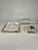 Hollywood Regency 3 Piece Set of Vintage Lucite With Gold and Chrome Banded Pieces From Palm Beach 1970's For Sale - Image 3 of 9