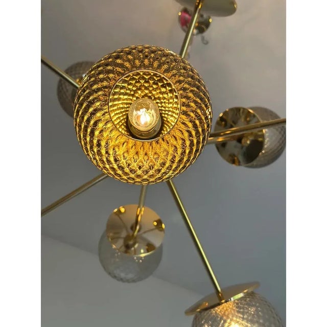 Italian Gold Chandelier in Murano Glass by Simoeng For Sale - Image 6 of 10