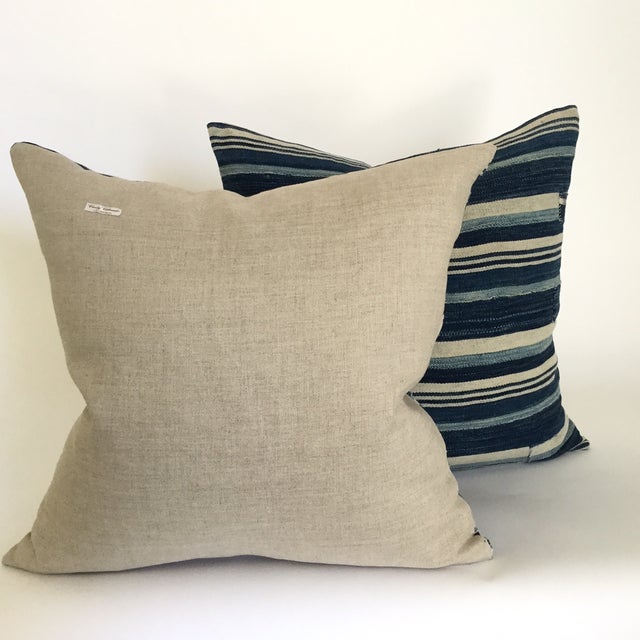 Indigo Stripe Pillows Pair Chairish