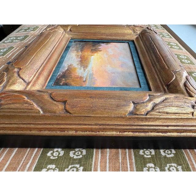 Contemporary 2026 After Turner Sunset Over Water, Mary Veiga No.2, in Hand-Crafted Gold Custom Frame For Sale - Image 3 of 11