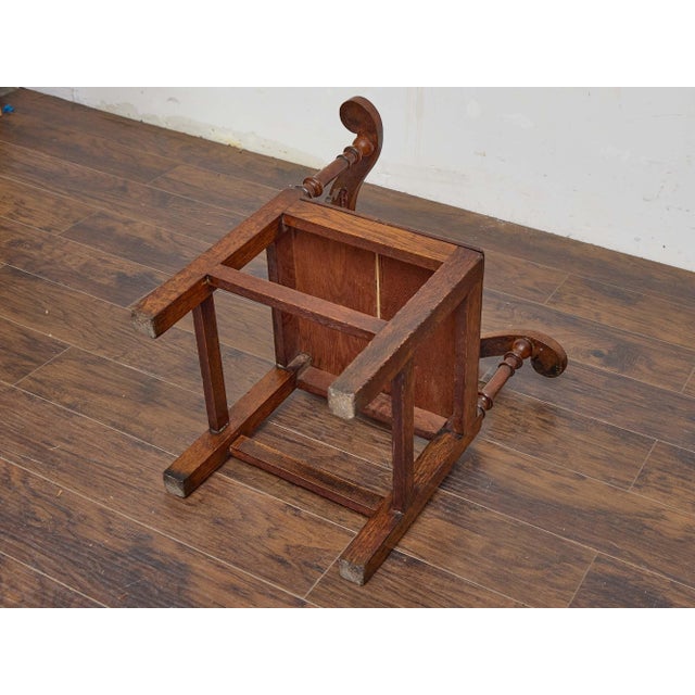 English 19th Century Oak Corner Chair With Carved Back Splats For Sale - Image 9 of 9