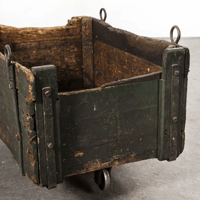 Industrial Box Trolley in Oak, 1890s For Sale - Image 6 of 13