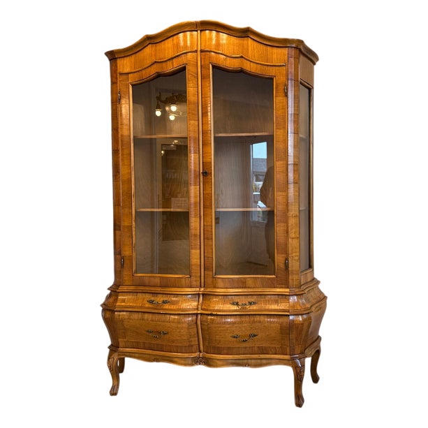 Baroque Display Cabinet in Glass, 1960s For Sale