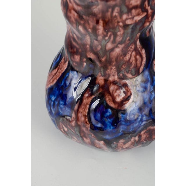 Brown and Blue Glazed Ceramic Vase from Roskilde Lervarefabrik, 1920s-1930s For Sale - Image 3 of 5