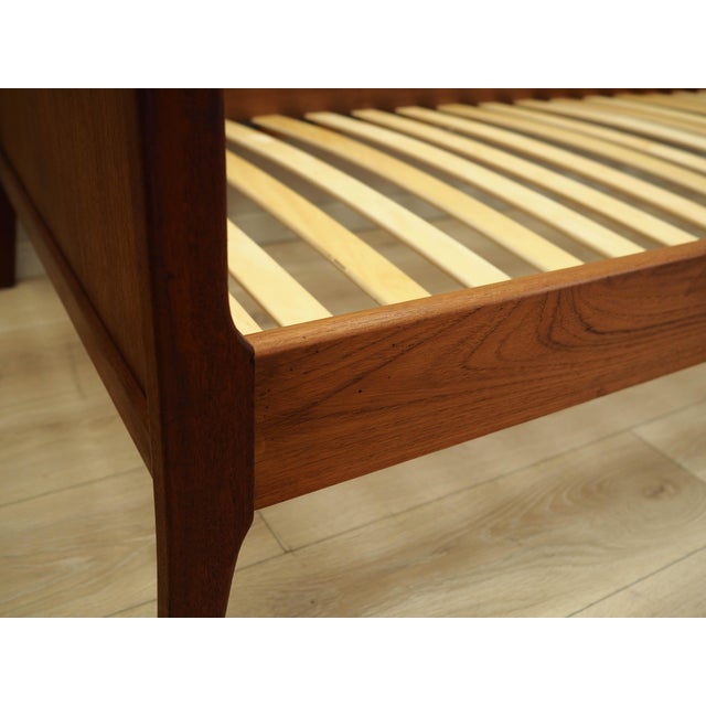Orange Danish Teak Bed, Denmark, 1970s For Sale - Image 8 of 16
