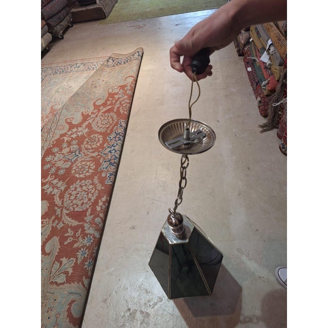 Metal Mid-Century Pendant Brass Lighting Fixture For Sale - Image 7 of 8