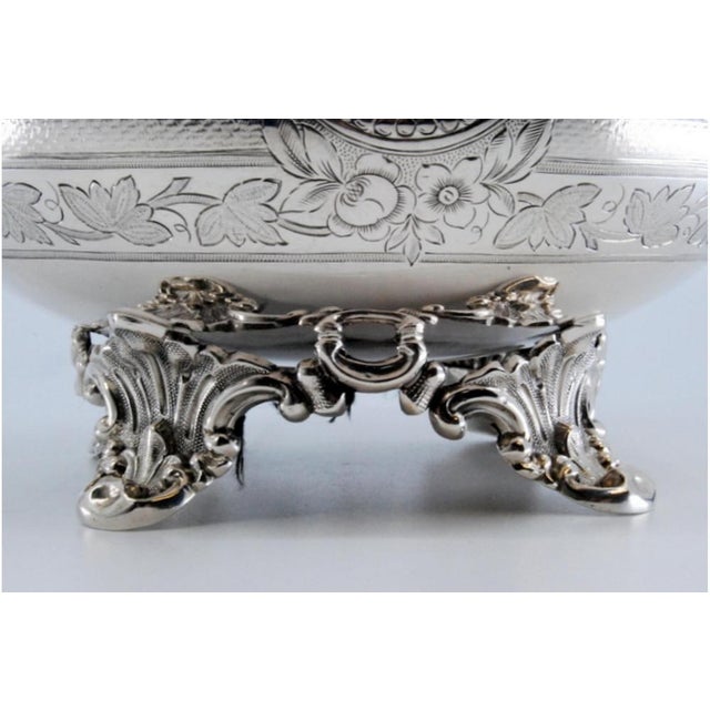 Silver Sugar Bowl with Engravings For Sale - Image 6 of 11
