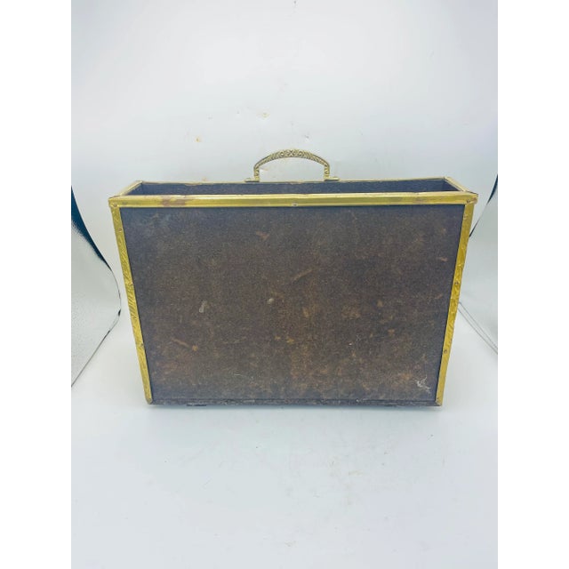 Early 20th Century Vintage Brass Clad Magazine Rack For Sale - Image 5 of 10