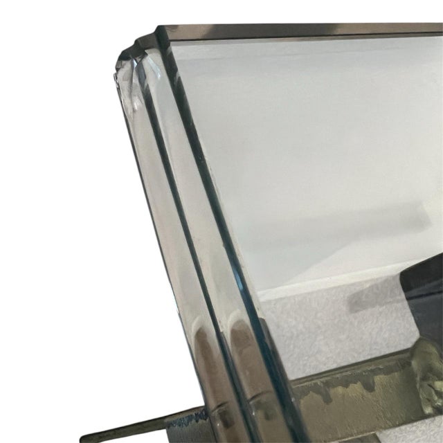 Cyber Monday Flash Sale - Vintage Rope Twist Glass & Metal Console Table For Sale - Image 10 of 10