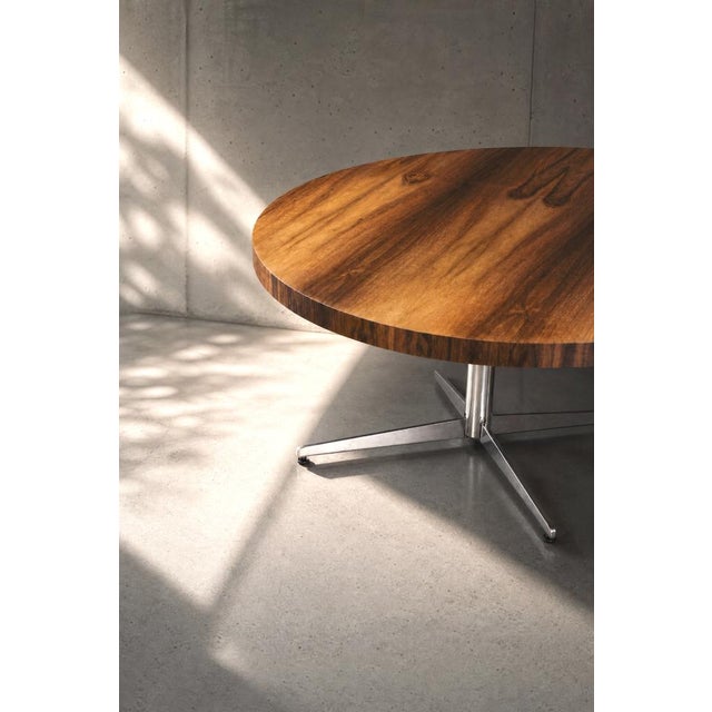 Brown Vintage German Round Rosewood Coffee Table from Ilse Möbel, 1970s For Sale - Image 8 of 16