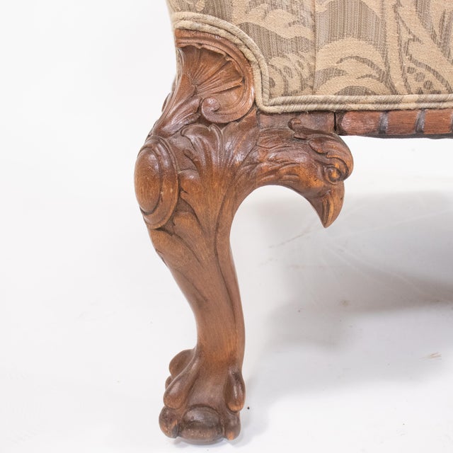 Late 20th Century George II Style Walnut Wing Armchair by Mike Bell For Sale - Image 13 of 18