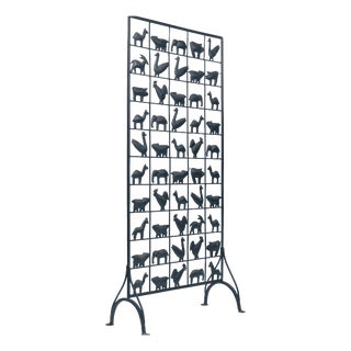 Wrought Iron Room Divider with Animal Motifs by Jean Touret, 1950s For Sale