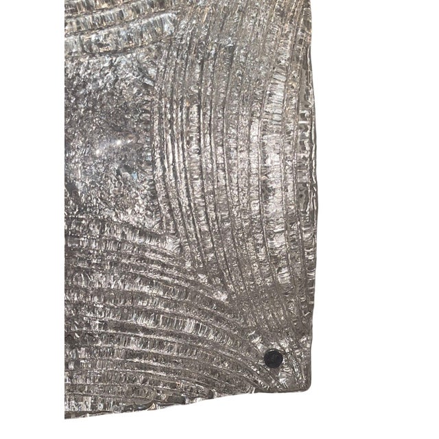 Transparent Mazzega Murano Glass Flush Mount Ceiling Light, Italy, 1970's. For Sale - Image 8 of 9