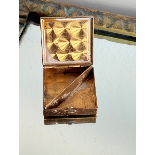 Vintage Mid Century Petit Point Floral Brass Pill Box Viennese Needlepoint Vanity Box For Sale - Image 10 of 12